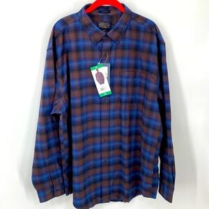 Pendleton MASON Blue Brown Lister Plaid Flannel Shirt NWT XL